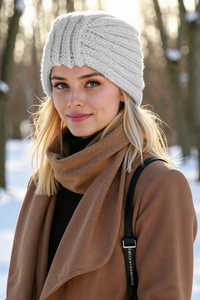 Vivisence Damen Mütze Weicher Merino Baumwollmix Für Komfort, Grau