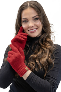 Vivisence Damen Winter Handschuhe Weichem und Warme Ideal für Kaltes Wetter 7014, rot