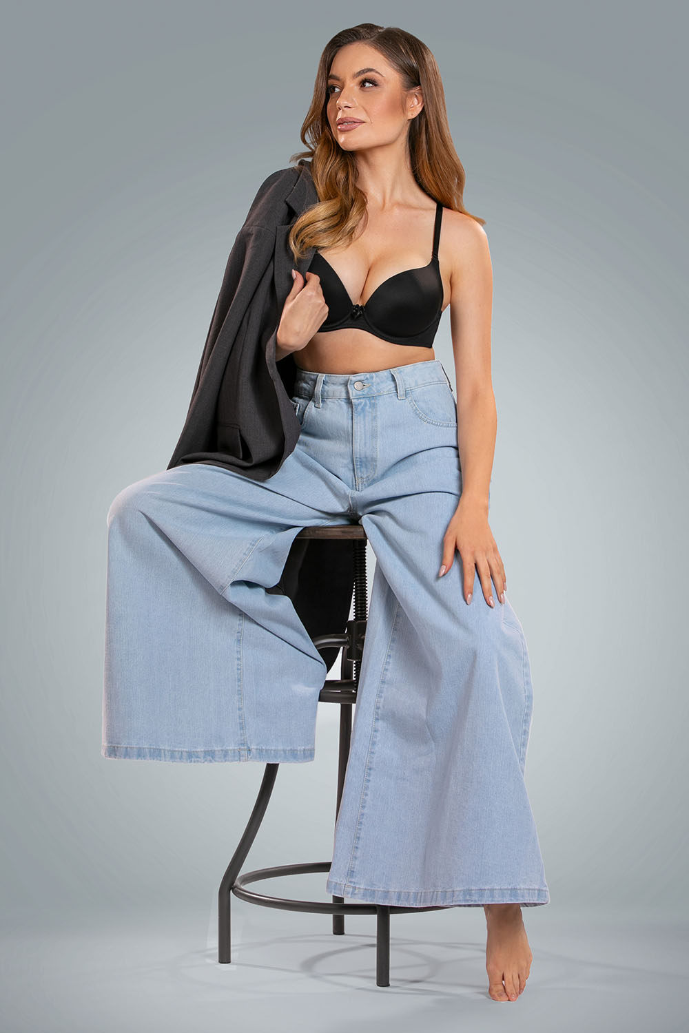 Vivisence Soutien Gorge Push-Up Rembourré Bretelles Réglables, noir