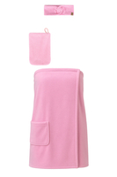 Vivisence Spa Femme Ensemble 3 Pièces Matériau Confortable et Absorbant 6001, rose