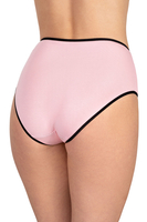 Vivisence Dame Slip Bund Voll Klassisch Unterhose Baumwolle Alltag 4017, schwarzes Gummiband:pink 3-pack