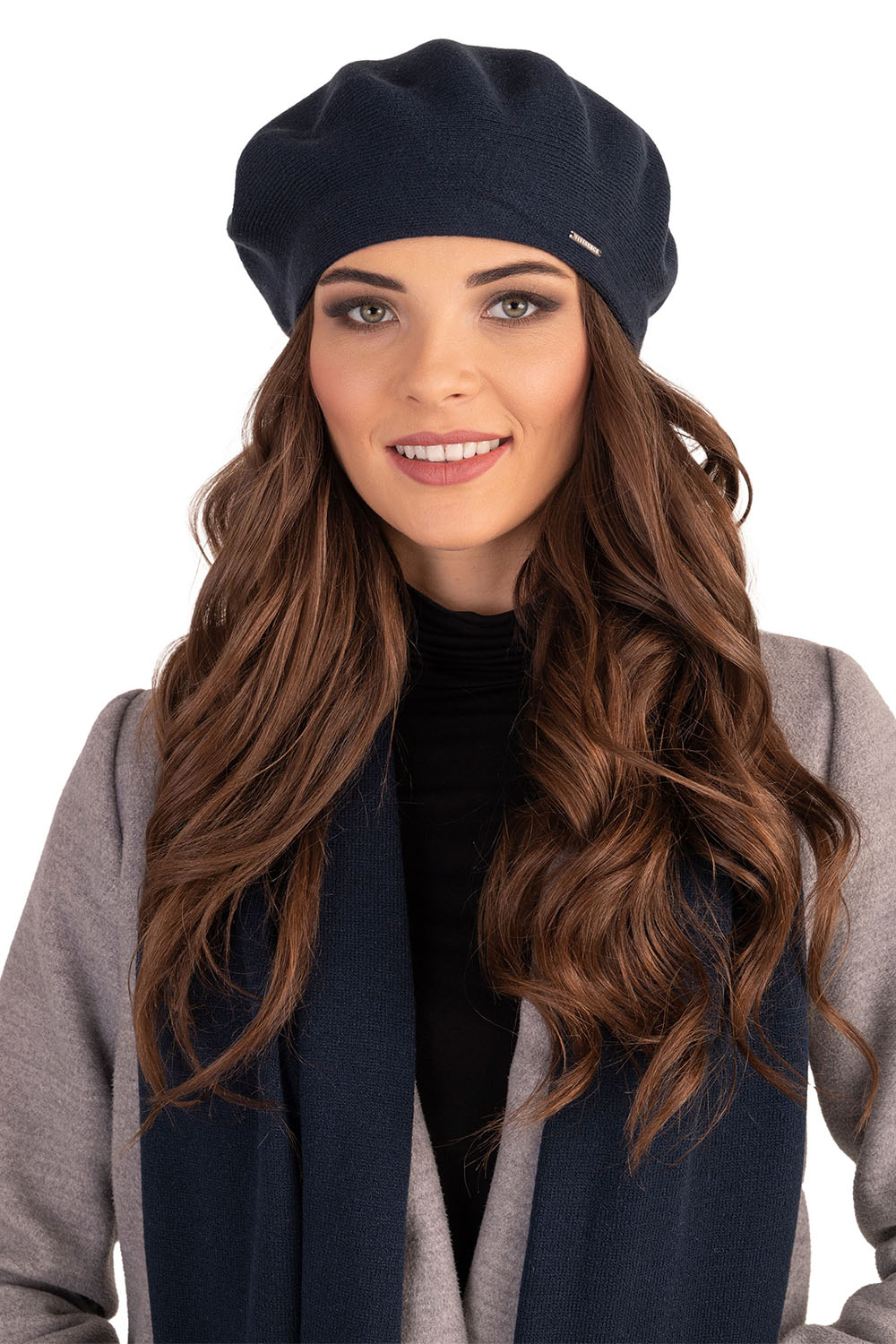 VIVISENCE Damen Baskenmütze Warm und Gemütlich Kälteschutz und Komfort 7005, dunkelblau