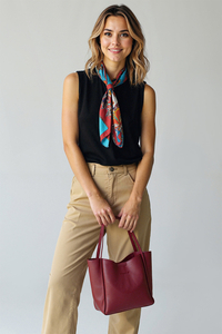 Vivisence Sac à Main Femme Fermeture Magnétique Confort et élégance, bordeaux