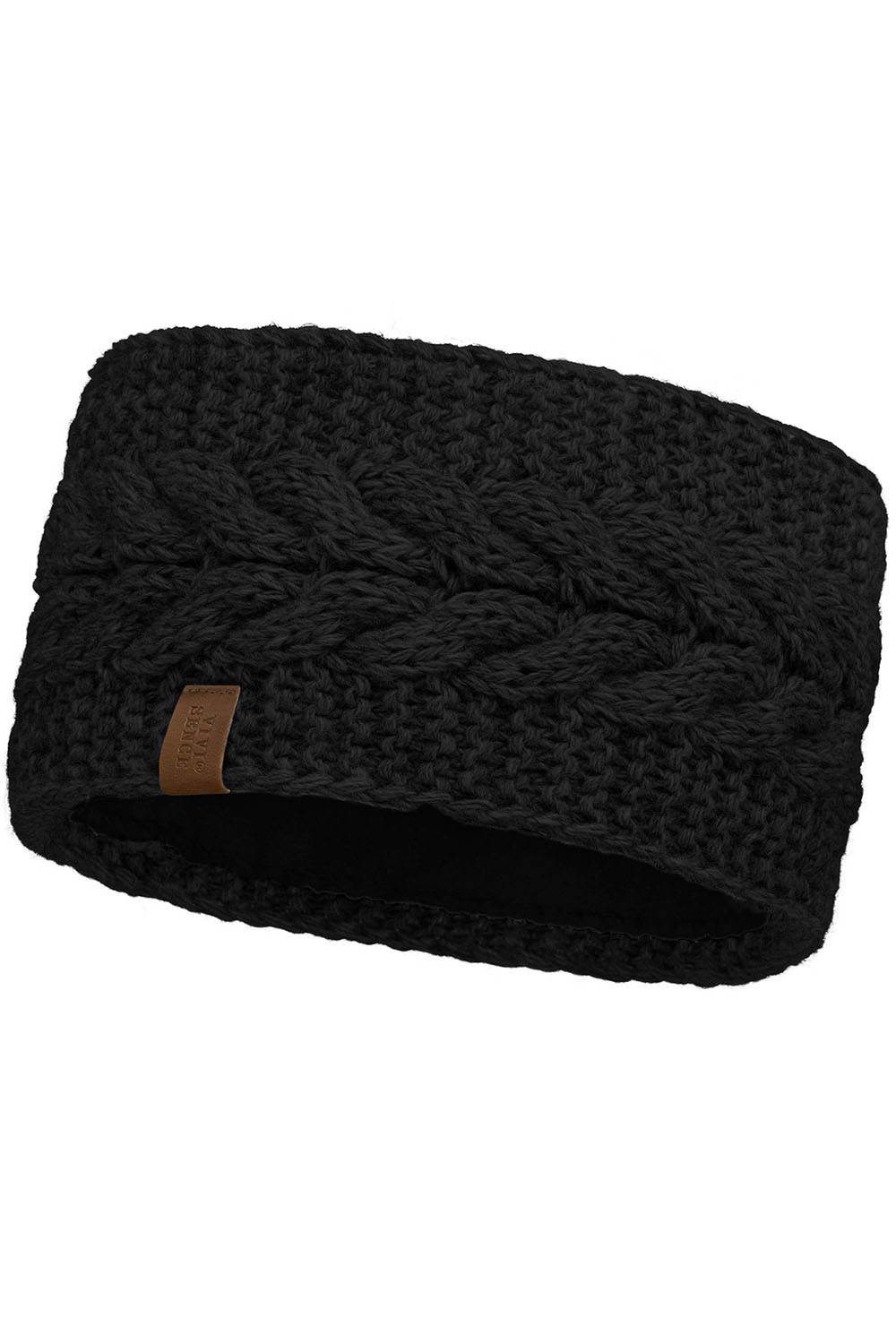 Vivisence Damen Stirnband Winter Dickem Garn Perfekter Anpassung Optimalen 7094, schwarz