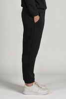 Vivisence Pantalon De Survêtement Femme Confortable Ceinture Élastique Poignets Côtelés Poches Latérales Tissu Doux Coton Mélangé Pour Détente Maison Sport Look Quotidien 9104, noir