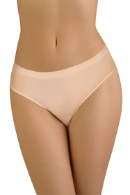 Vivisence Dame Slip Unterhose Gepunktet  Bund Spitze Unterwäsche 4012, beige