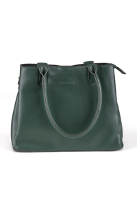 Vivisence Damen Handtasche 3 Kammern Stil und Komfort für Jeden Tag, Grün