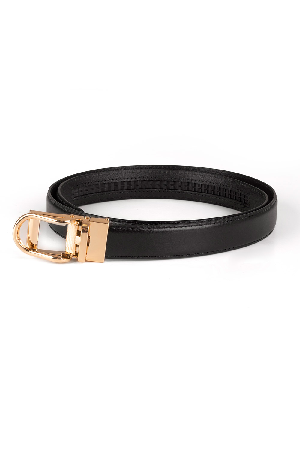 Vivisence Women's Leather Belt Slim Profile Secure Closure Everyday Essential P0005, black