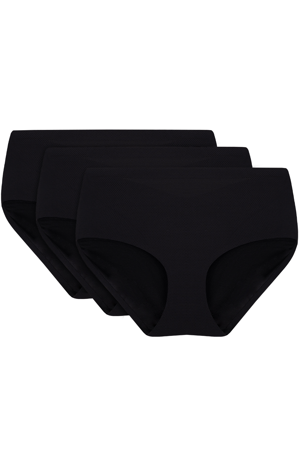 Vivisence smooth women's 3-pack briefs 4013, black