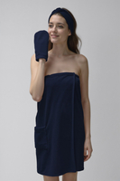 Vivisence Exfoliating Glove Cotton Viscose Body Scrub Spa for Smooth Skin 5025R, dark blue, UNI