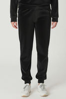 Vivisence Damen Jogginghose Bequeme Sporthose Aus Weicher Baumwolle Lockerer Schnitt Breiter Elastikbund Seitentaschen Und Bündchen An Den Beinabschlüssen, schwarz