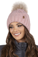 Vivisence Bonnet À Pompon Femme Chaud Et Doux Idéal Pour L’Hiver 7014, rose clair