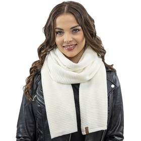 Vivisence Écharpe Femme Large Tricotée Chaude Douce Élégante Pour L’Hiver 7041S, ecru