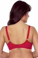 Vivisence Soutien Gorge Semi Rembourré Femme Dentelle Florale Maintien Confort, rouge