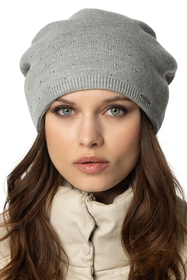 Vivisence Women's Hat Classic Cut Warm And Cozy Yarn For Winter 7013, light grey