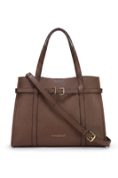 Vivisence Women Top Handle Bag Magnetic Closure Versatile Carry And Organization, Dark Brown