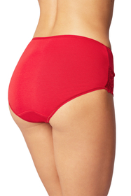Vivisence culotte féminine classique taille haute avec dentelle 4008, rouge
