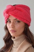 Vivisence Women Headband Soft Fluffy Knit Twist Front Cozy Warmth For Cold Days, raspberry