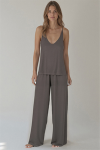 Vivisence Damen Pyjama Viskose Lockere Passform Komfort Für Nachtwäsche 2046, Grau