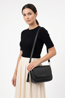 Vivisence Women Shoulder Bag Adjustable Strap Magnetic Snap For Everyday Wear, Black