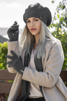 Vivisence Damen Handschuhe Winter Aus Warmem Garn Perfekt für Kalte Tage 7204, dunkelgrau