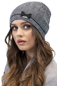 Vivisence Women's Winter Hat Knitted Warm With Wool Elegant Design 7003, black