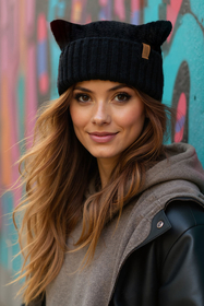 Vivisence Women Winter Hat Merino Wool Blend Soft Touch Cozy Warmth Comfort, Black