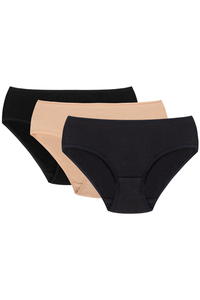 Vivisence women's smooth briefs 4002, black/beige/navy blue