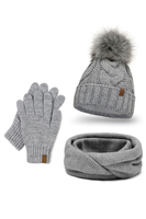 Vivisence Ensemble Hiver Chapeau Comin Gants Pour Confort Quotidien, gris clair