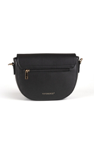 Vivisence Damen Schultertasche Magnetverschluss mit Zierstreifen, Schwarz