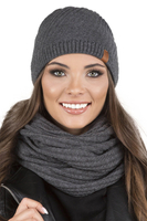 Vivisence Écharpe Tube Femme Double Épaisseur Idéale Pour Journées Froides 7017S, gris foncé