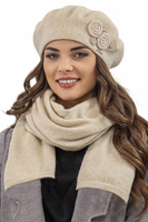 Vivisence Wool Beret For Women Protection Against Cold For Chilly Days 7037, beige