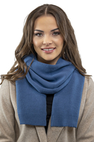 Vivisence Damen Winter Schal Mit Dekorativer Bindung Für Kalte Wintertage 7104, blau