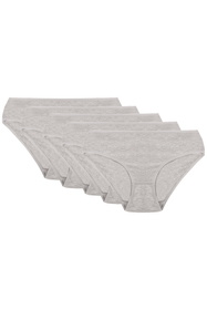 Vivisence Culotte Classique Slip pour Femme Lot de 5 Figi 4016, bande gris : gris 5-pack