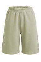 Vivisence Women Shorts Soft Cotton Knit Elastic Waist With Pockets For Home, olive