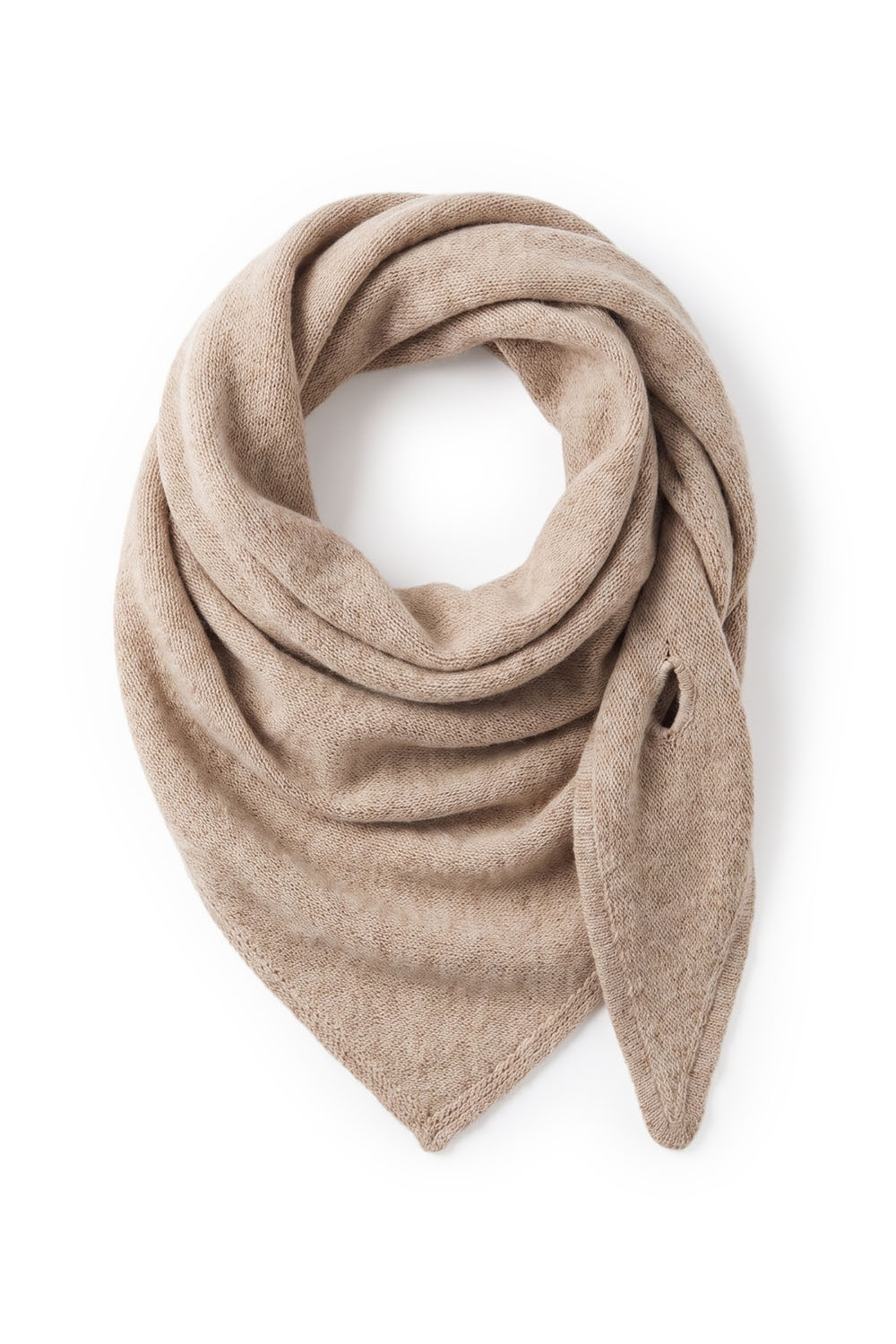 Vivisence femme écharpe tricotée triangle facile à styliser, beige