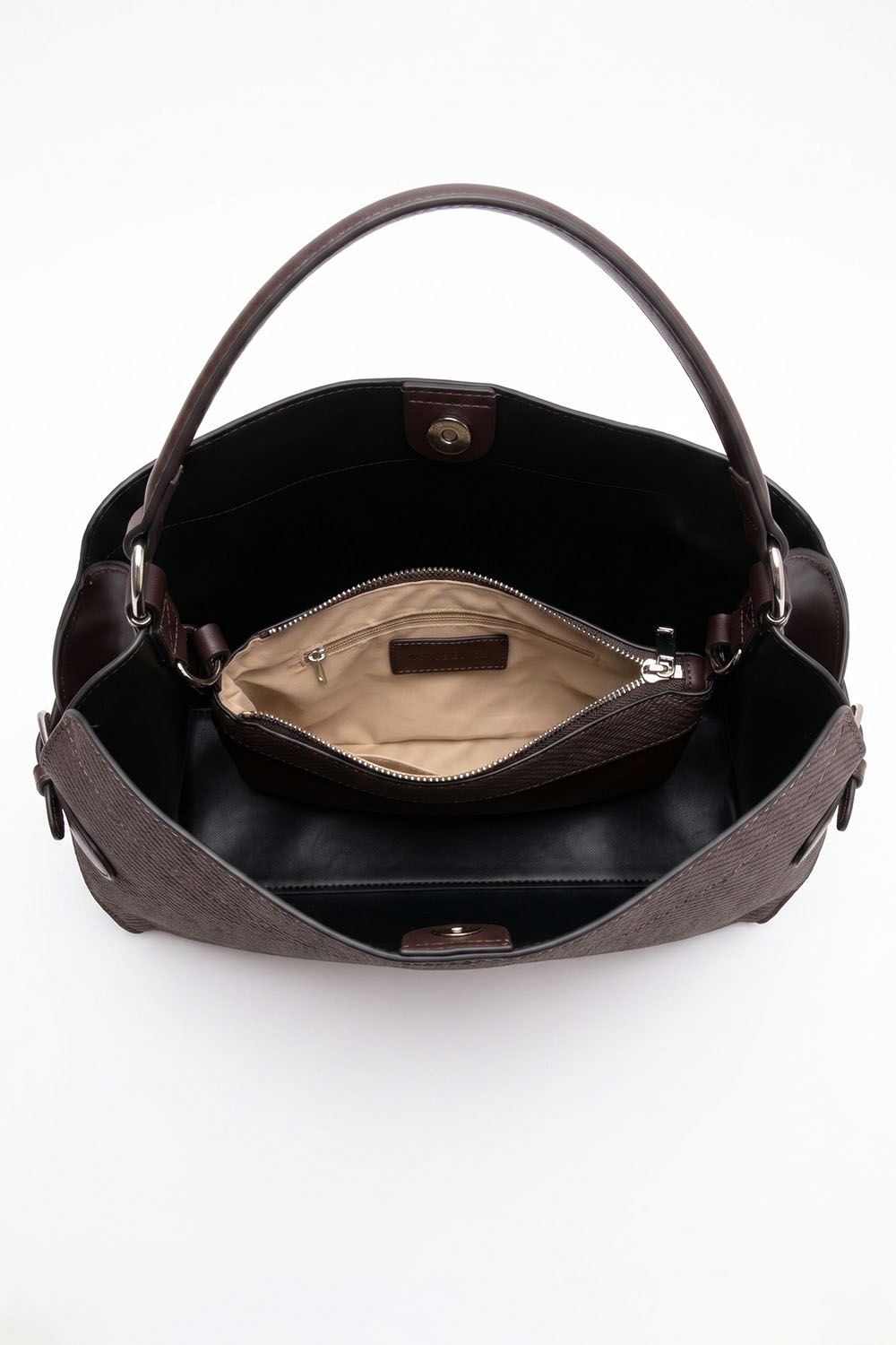 Vivisence Damen Handtasche Strukturierte Form Mit Schulterriemen Für Alltag, Braun