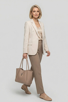 Vivisence Damen Schultertasche Mit Magnetklappe Und Kosmetiktasche Für Den Alltag, Beige