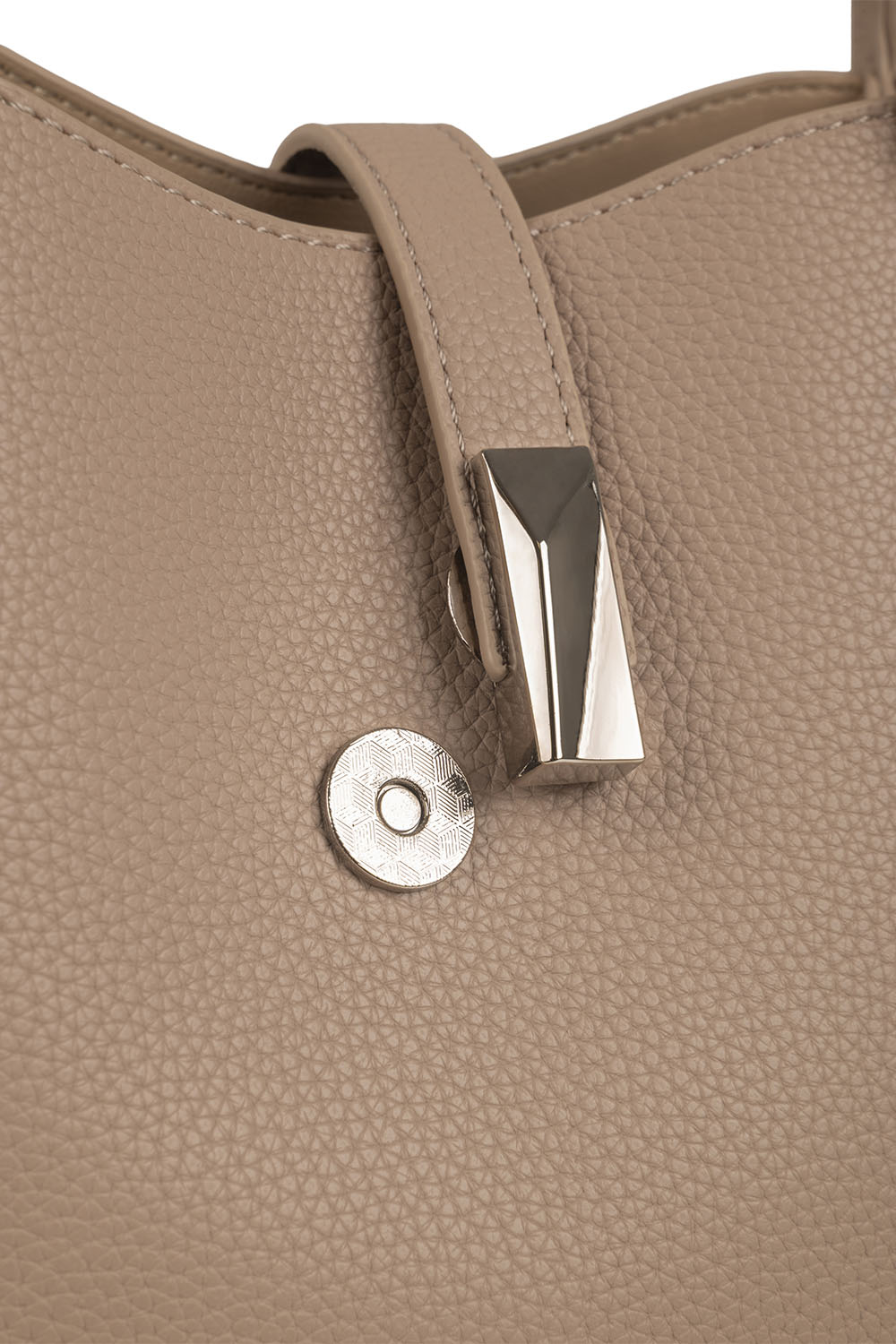Vivisence Damen Schultertasche Mit Magnetklappe Und Kosmetiktasche Für Den Alltag, Beige
