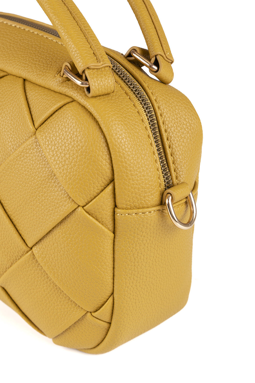 Vivisence Damen Schultertasche Geflochtenes Design Ideal für den Alltag, Gelb