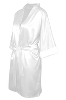 Vivisence peignoir femme satiné élégant léger, kimono court manches 3/4, idéal cadeau nuit,