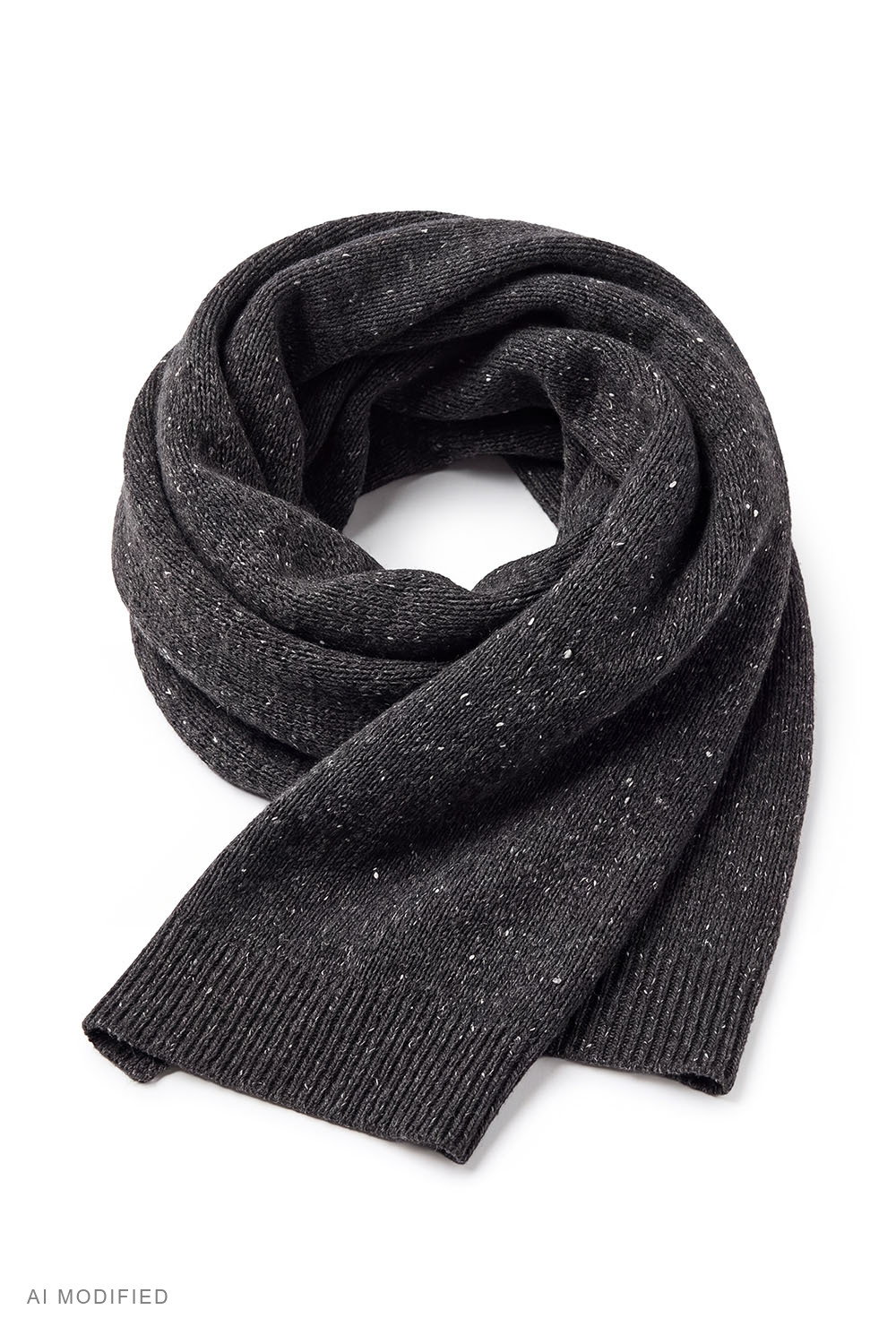 Vivisence Écharpe homme laine mérinos soie chaud élégant hiver, graphite