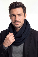 Vivisence Herren Set Mütze & Loop Merinowolle Winteraccessoires, dunkelblau