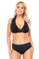 Vivisence Bikini BH Dame Bademode gepolstert hergestellt in EU Neckholder 3220, schwarz