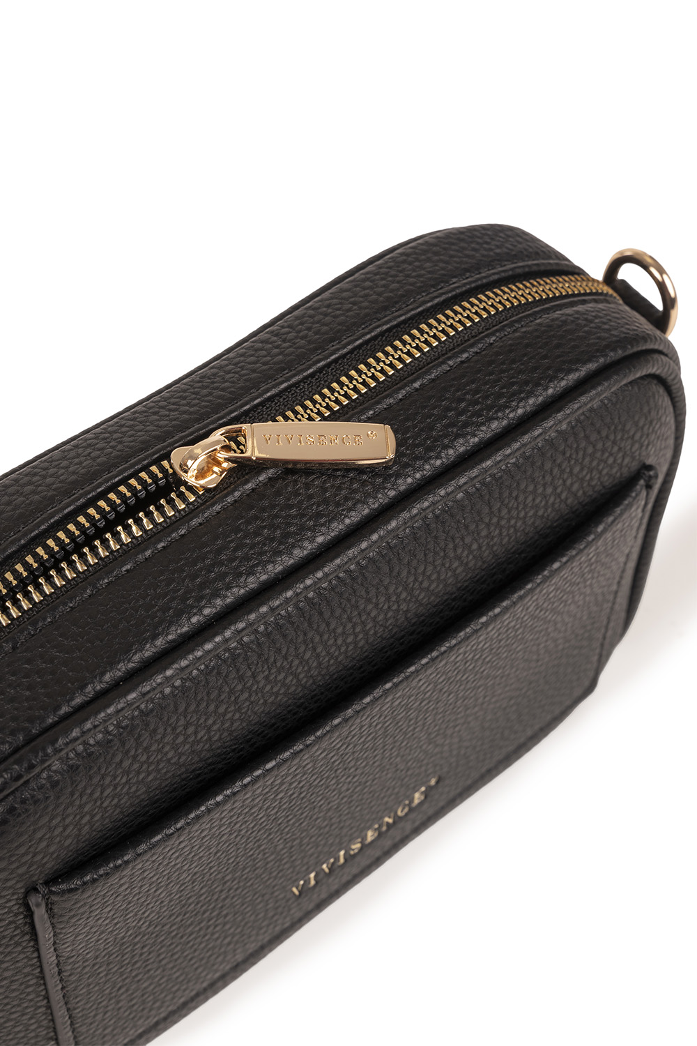 Vivisence Damen Schultertasche mit Reißverschluss Verstellbarer Riemen, Schwarz