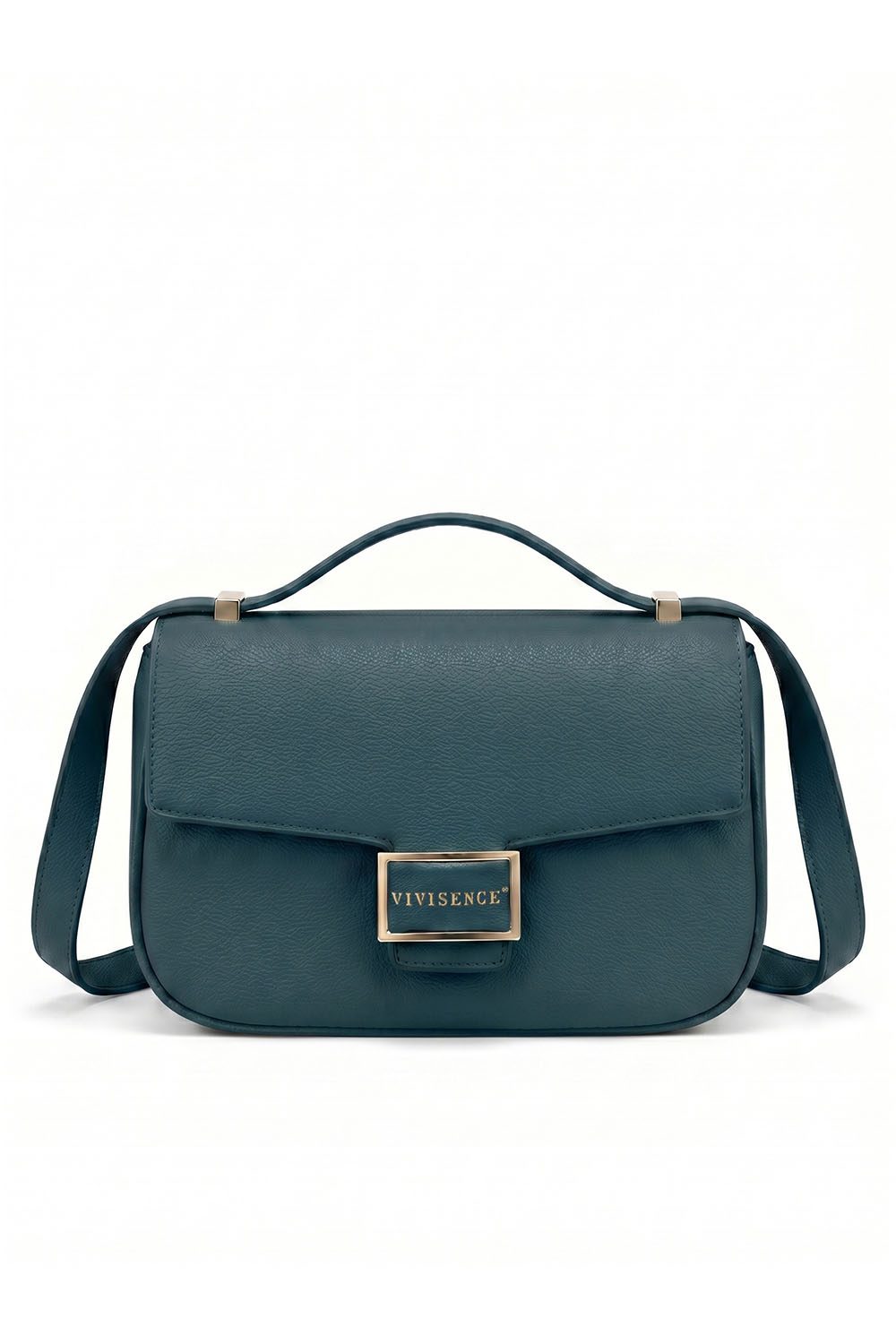 Vivisence Women Shoulder Bag Adjustable Strap Magnetic Flap For Daily Essentials, turquoise