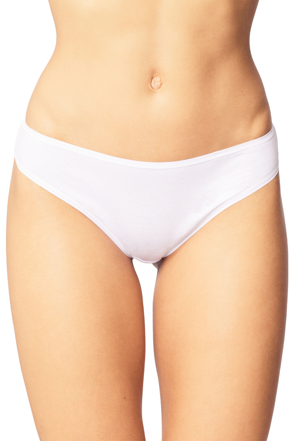 Vivisence Dame Slip Musterlos Spitze Klassisch Unterhose Unterwäsche Band Bund 4019, weiß