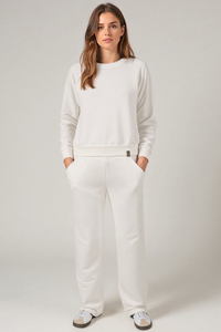 Vivisence Tracksuit Set Cotton Long Sleeve Perfect for Everyday Wear 9205, White