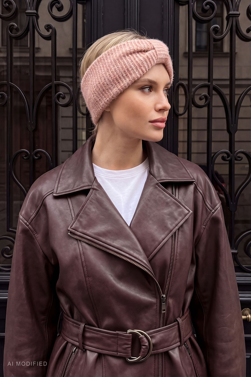 Vivisence Femme Bandeau Large Tricoté Hiver Confort et Élégance Quotidienne, rose