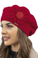 Vivisence Damen Baskenmütze Winter Herbst Warme Barette Zarter 7048, rot